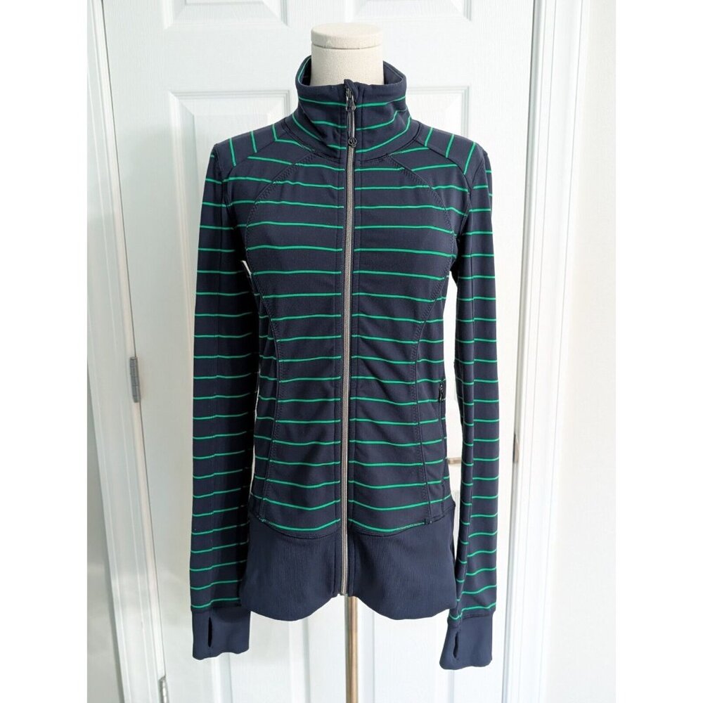 lululemon athletica Navy and Green Striped Jacket